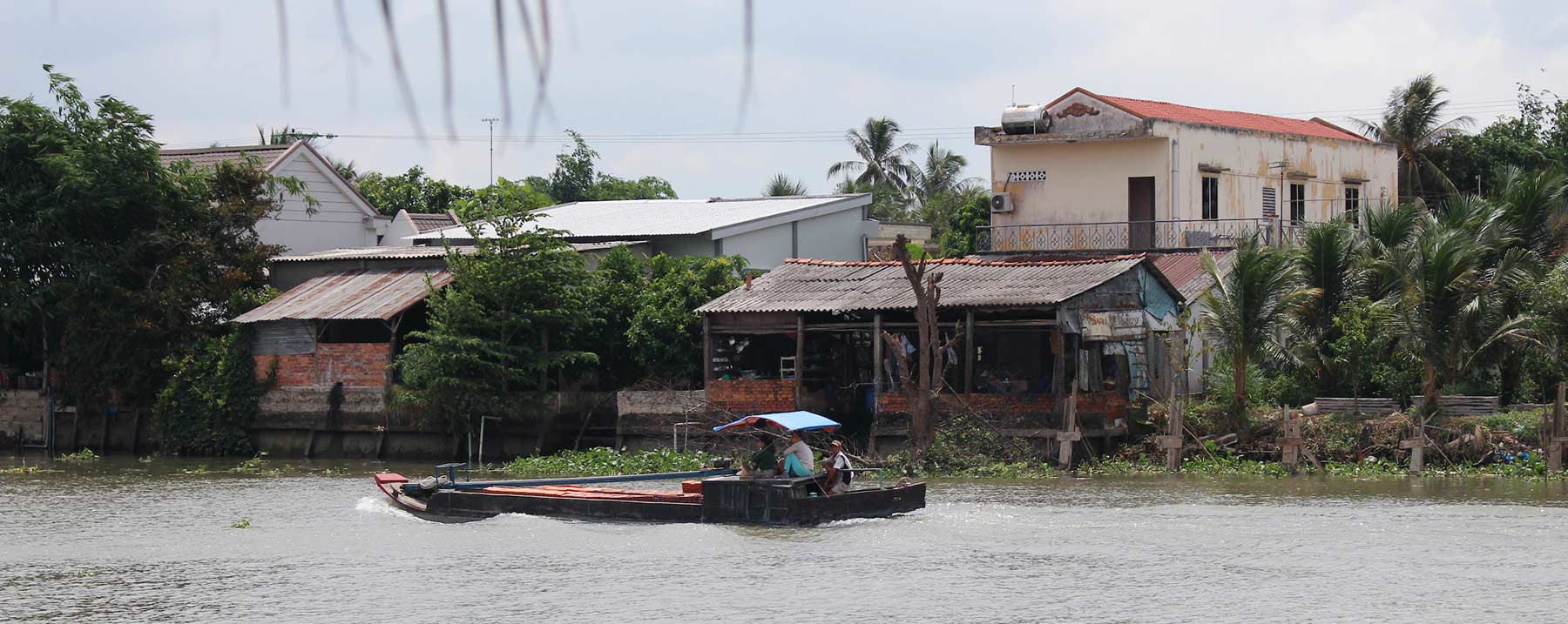 A boat is pictured on a waterway in Vietname.