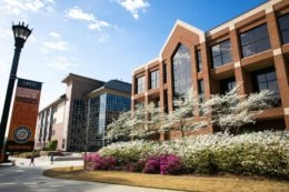 The Godsey Science Center and Tarver Library on the Macon campus.