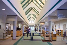 Inside the Swilley Library on the Atlanta campus.