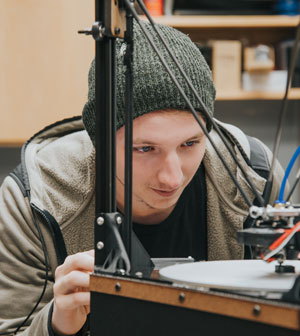 Student in engineering lab