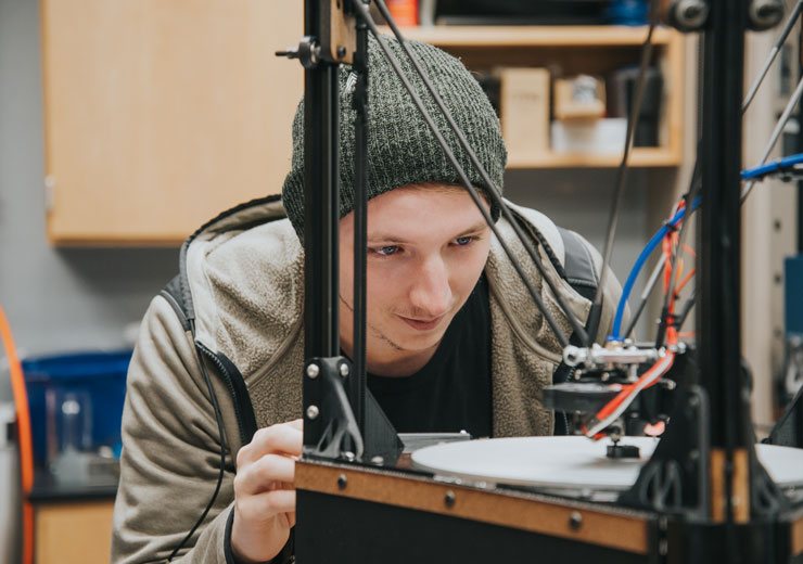 Student in engineering lab