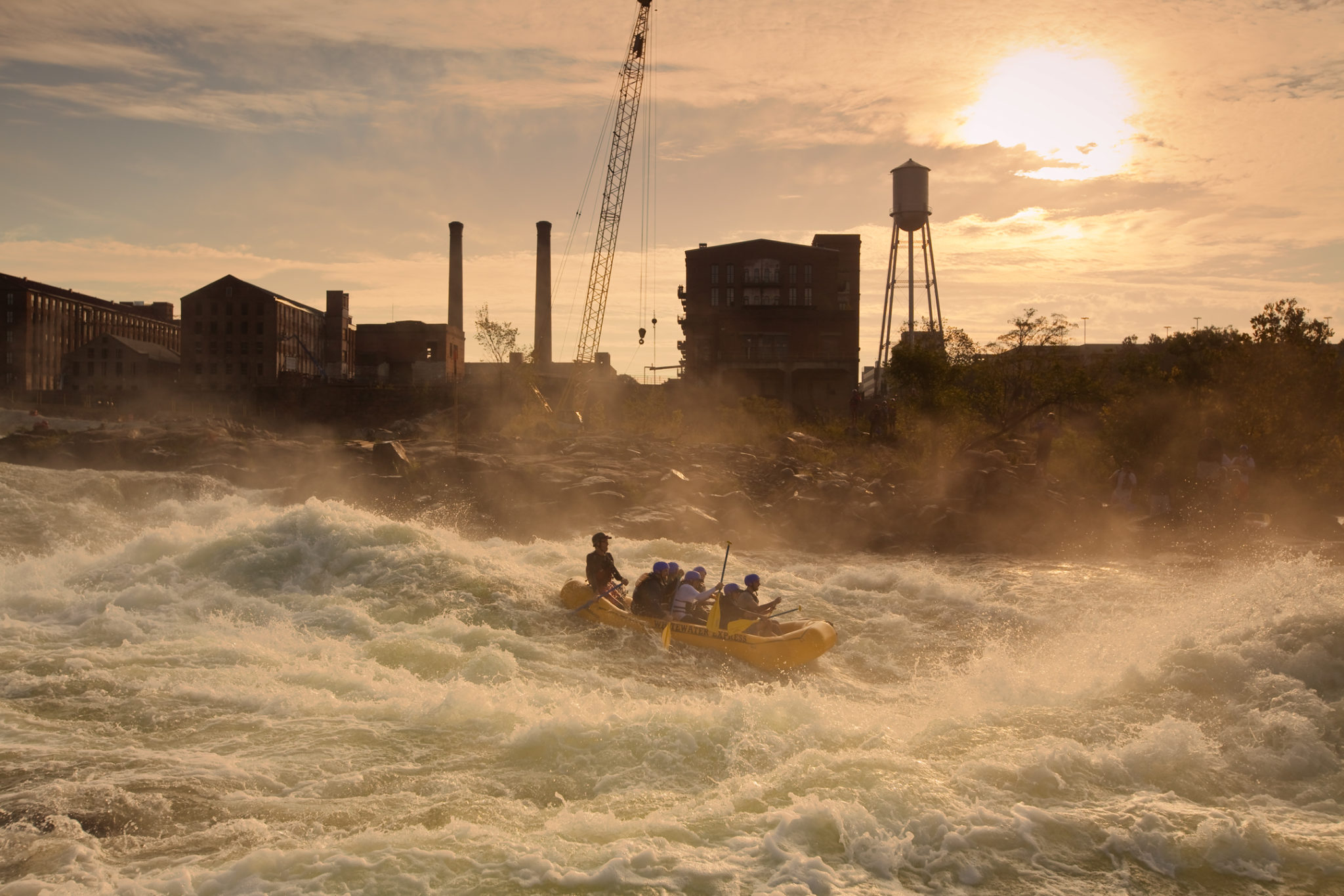 People raft down the Chattahoochee River in Columbus, GA.