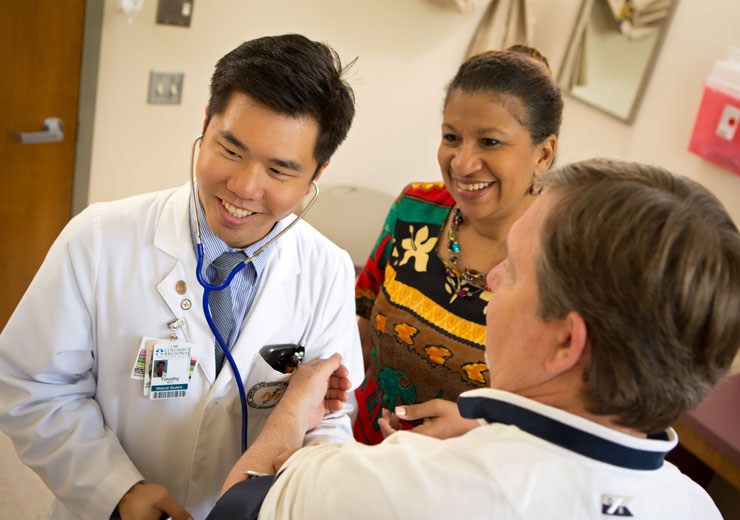 Medical student helps patient