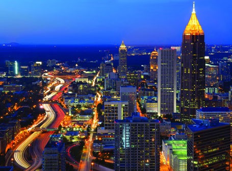 Atlanta skyline at night