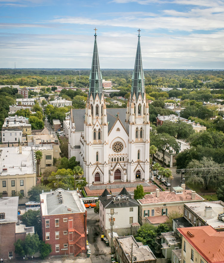 Aerial view of Savannah