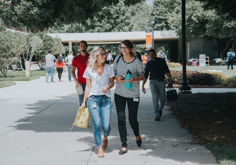 Students walk on the Atlanta campus.