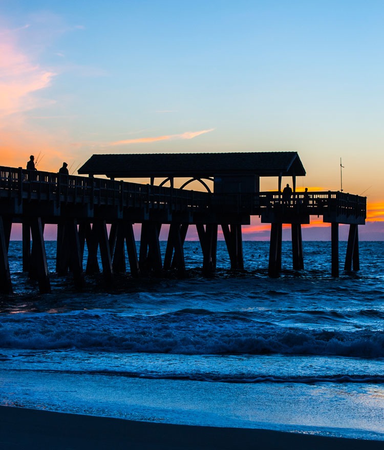 Tybee Island dock at sunset