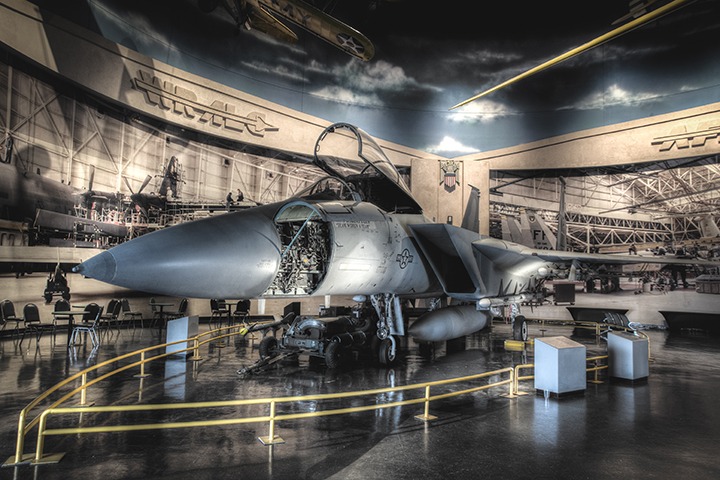 A plane is pictured in the Museum of Aviation in Warner Robins, Georgia.