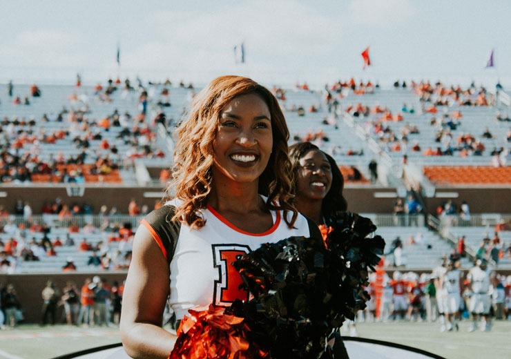 The dance team at a football game