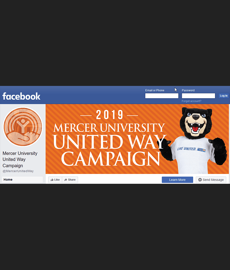 Mercer United Way Facebook screen capture