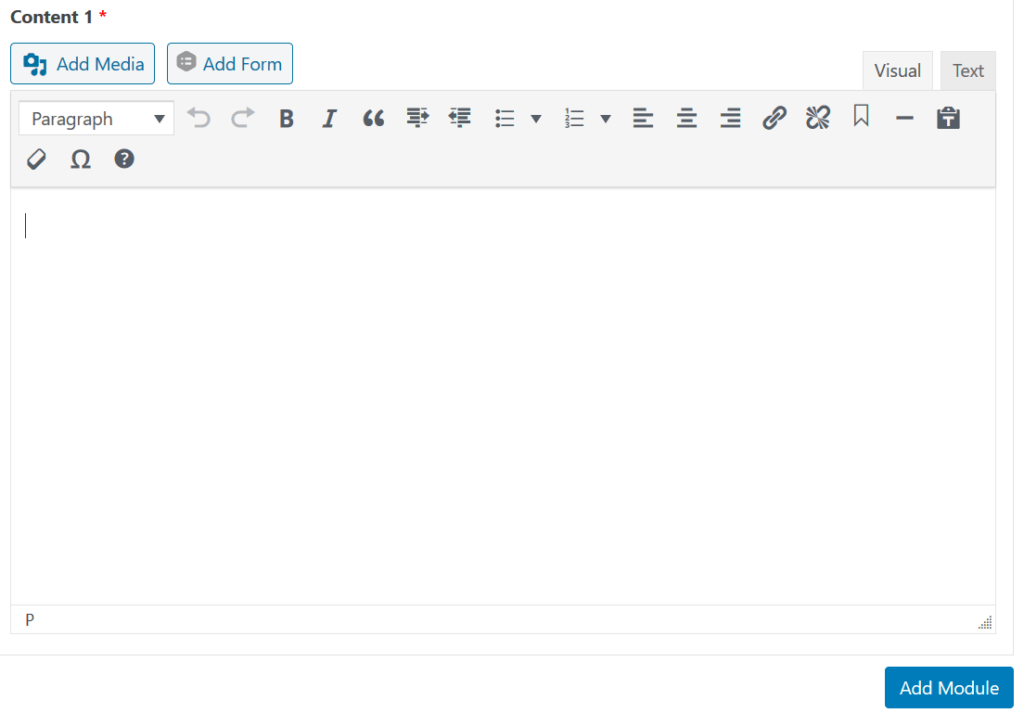 Content editor interface