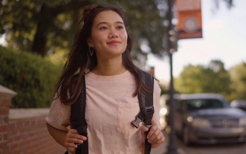 Female student with backpack