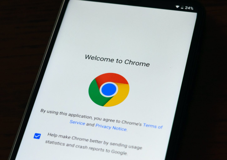 google website on electronic device screen