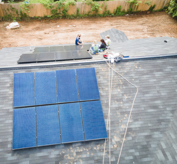 solar panels on a house