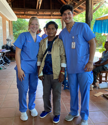 Rafael Garcia Chirino posing with two other individuals