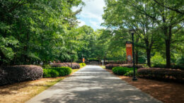 A walkway on Mercer's Atlanta campus