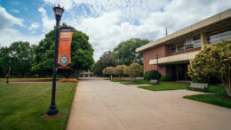 A walkway on Mercer's Atlanta campus