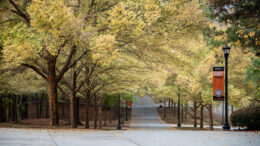 A walkway on Mercer's Atlanta campus