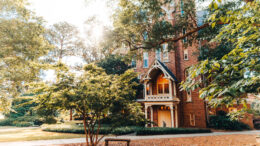 Macon campus on a spring day