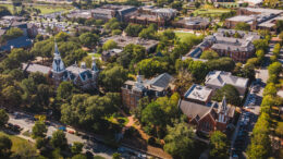Aerial photo of Mercer's Macon campus