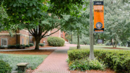 A walkway on Mercer's Macon campus