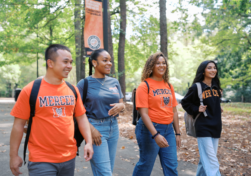 Students walking on campus